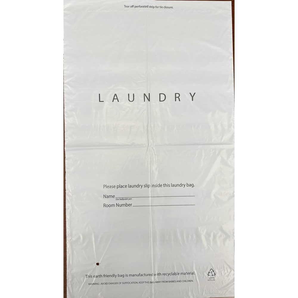 Laundry Bag Plastic, Non-Logo, White